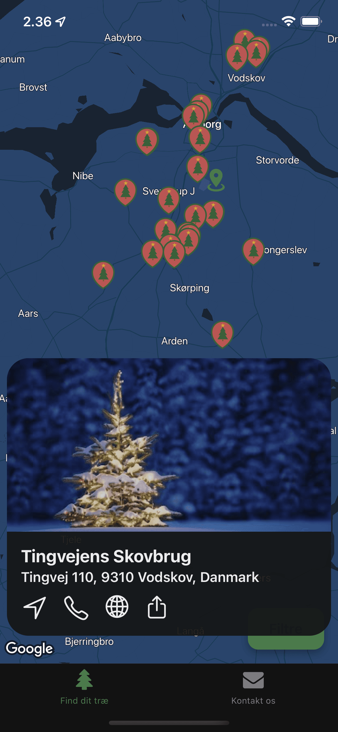 Træ Til Jul app detalje visning